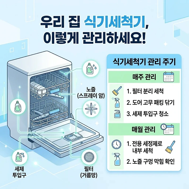 식기세척기 내부 청소 주기와 셀프 관리법 관련 이미지 3