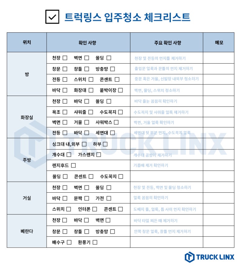 이사 후 입주 청소 체크리스트 관련 이미지 1