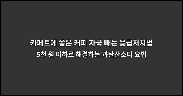 카페트에 쏟은 커피 자국 빼는 응급처치법 | 5천 원 이하로 해결하는 과탄산소다 요법