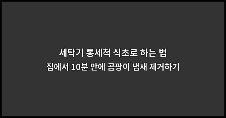 세탁기 통세척 식초로 하는 법: 집에서 10분 만에 곰팡이 냄새 제거하기