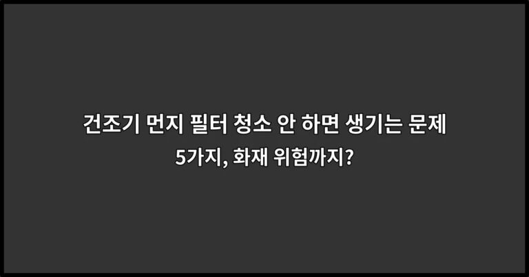 건조기 먼지 필터 청소 안 하면 생기는 문제 5가지, 화재 위험까지?