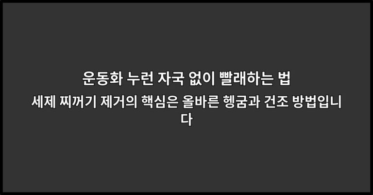 운동화 누런 자국 없이 빨래하는 법 세제 찌꺼기 제거의 핵심은 올바른 헹굼과 건조 방법입니다