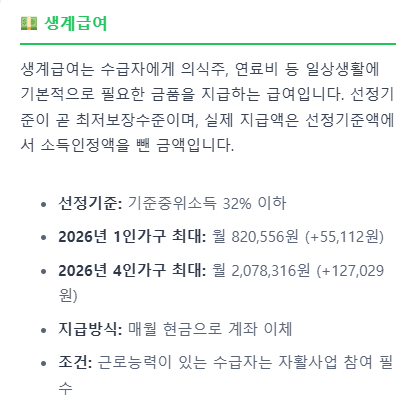 기초생활수급자 혜택 알리미 서비스의 주요 내용을 소개하는 썸네일 이미지